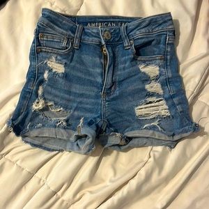 American Eagle Womens jean ripped short-shorts